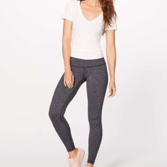 lululemon athletica Pants - Lululemon Wunder Under Low-Rise
Tight 28 Luon Variegated Knit Heathered Black